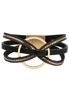 Black and Gold Intwined Magnetic Bracelet